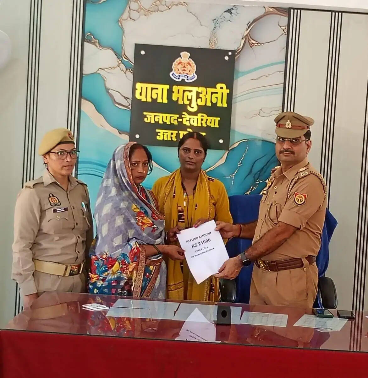 साइबर ठगी के 21 हजार रुपये पीड़िता के खाते में वापस