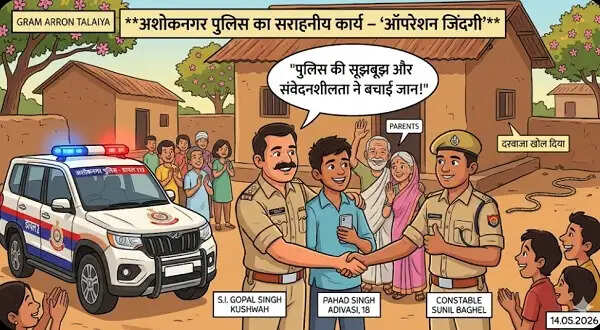 अशोकनगरः मोबाइल नहीं मिला तो फंदे पर झूला युवक, देवदूत बनकर पहुंची पुलिस!