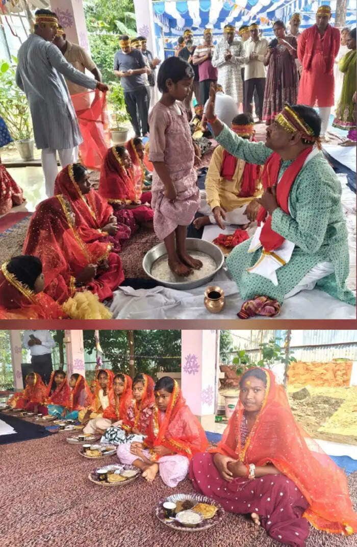 सीआरपीएफ 196वीं वाहिनी के सभी कंपनियों में नवमी पर कन्या पूजन एवं भंडारे का किया आयोजन