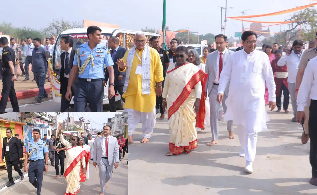 राष्ट्रपति द्रौपदी मुर्मु ने गिरिराज जी के किए दर्शन, नंगे पांव चलकर शुरू की सप्तकोसी परिक्रमा