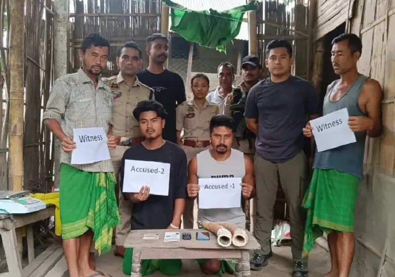 असम : तामुलपुर में एसटीएफ ने हाथी के दो दांतों के साथ दो तस्करों को पकड़ा
