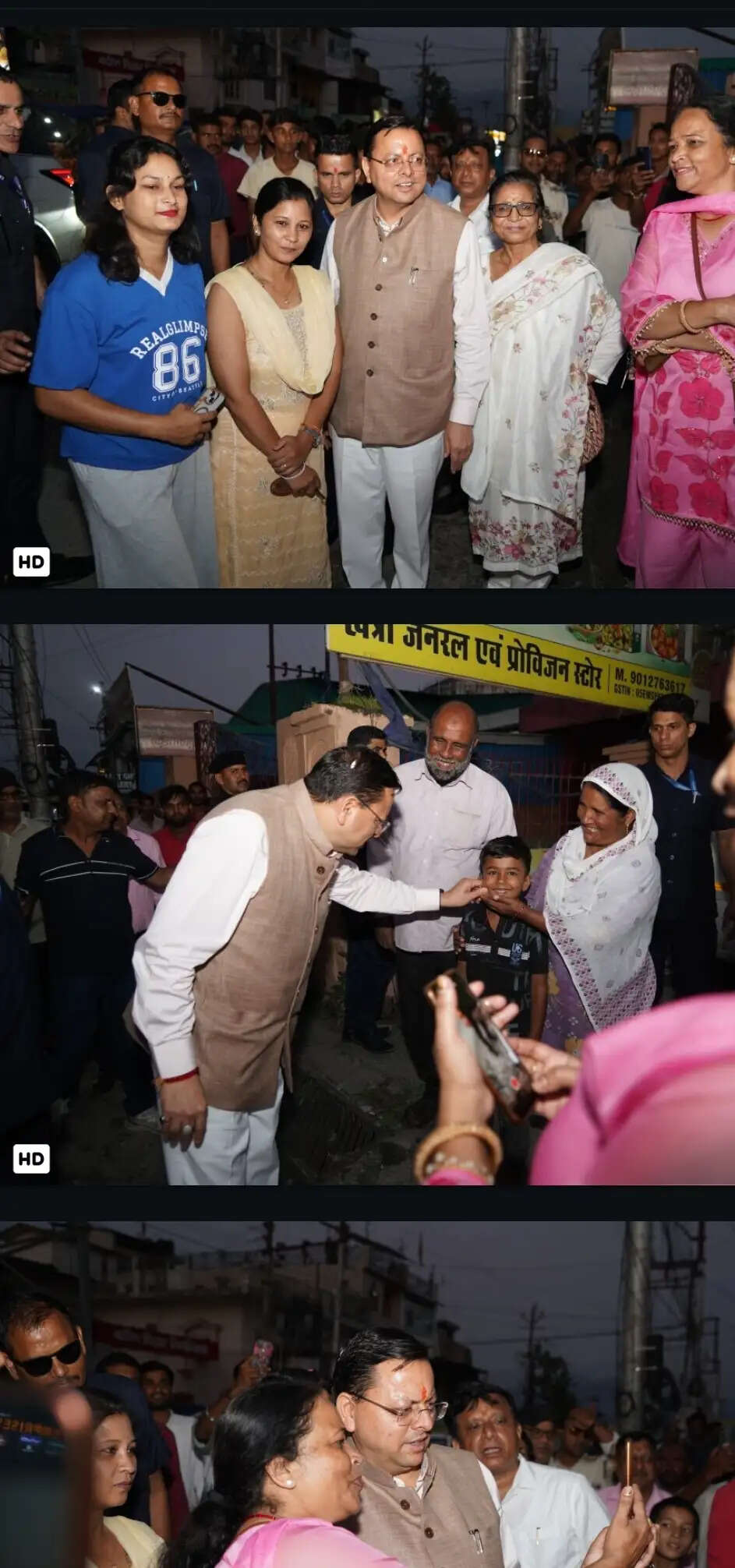 प्रोटोकॉल से इतर लोगों के बीच पहुंचे धामी, बच्चों से की बातचीत