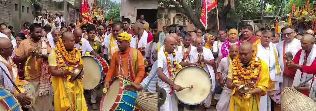 गोवर्धन में धूमधाम से निकली 470वीं मुड़िया शोभायात्रा, गुरु पूर्णिमा पर उमड़ा आस्था का सैलाब
