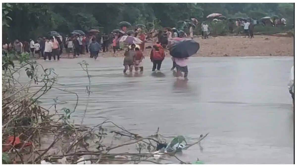 स्कूल से छुट्टी के बाद घर लौट रहे तीन मासूम नदी पार करते समय अचानक तेज बहाव में बहे, एक का शव बरामद दाे की तलाश जारी