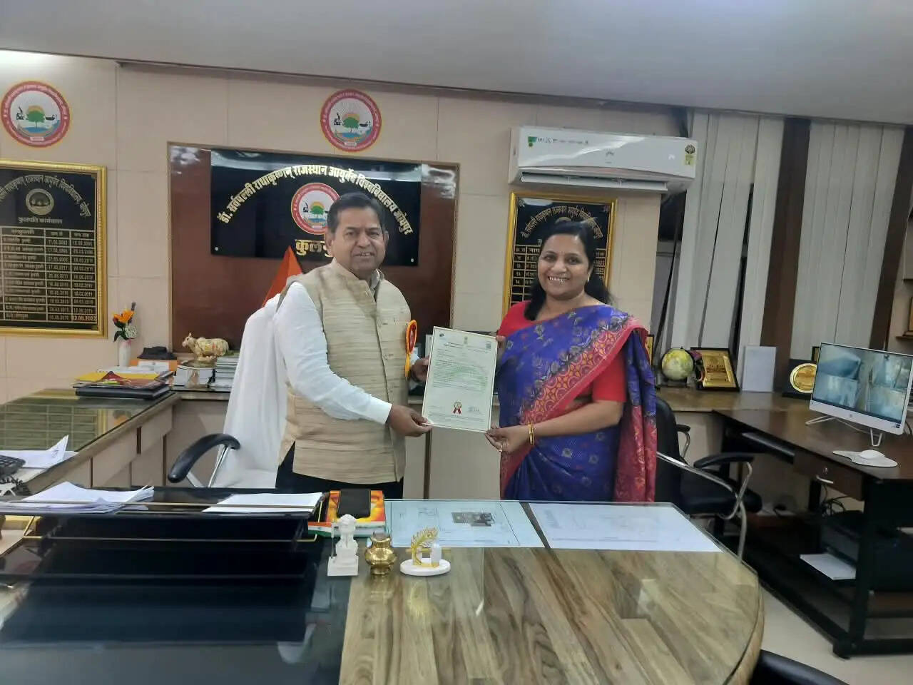 आयुर्वेद विश्वविद्यालय की शिक्षिका डॉ. वृशाली बारब्दे को मिला डिजाइन पेटेंट