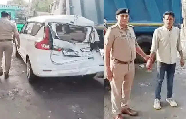 सोनीपत: बदमाशों ने पुलिस वाहन को मारी टक्कर, दो पुलिस कर्मी घायल