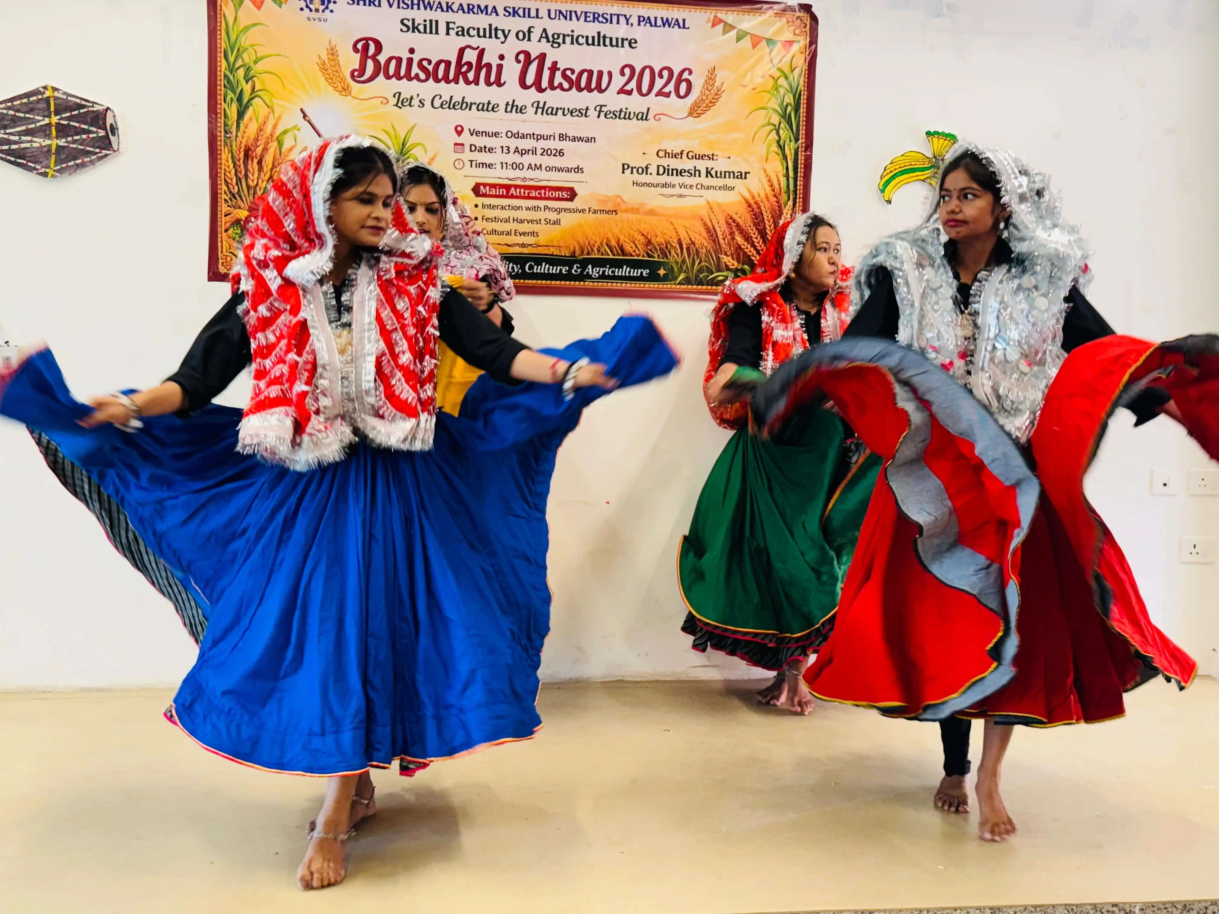 श्री विश्वकर्मा कौशल विश्वविद्यालय पलवल में धूमधाम से मनाया बैसाखी का पर्व