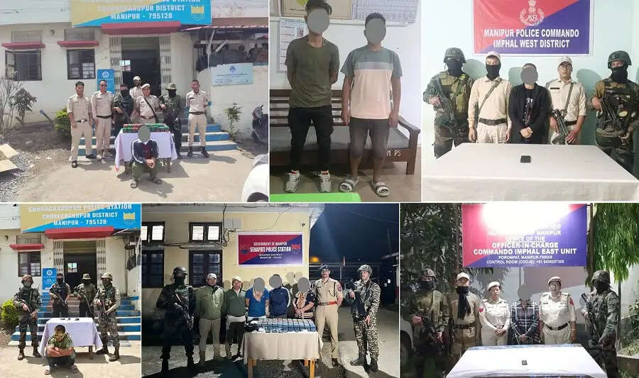 मणिपुरः उग्रवाद, रंगदारी, मादक पदार्थ तस्करी मामलों में अलग-अलग क्षेत्रों से कई गिरफ्तार