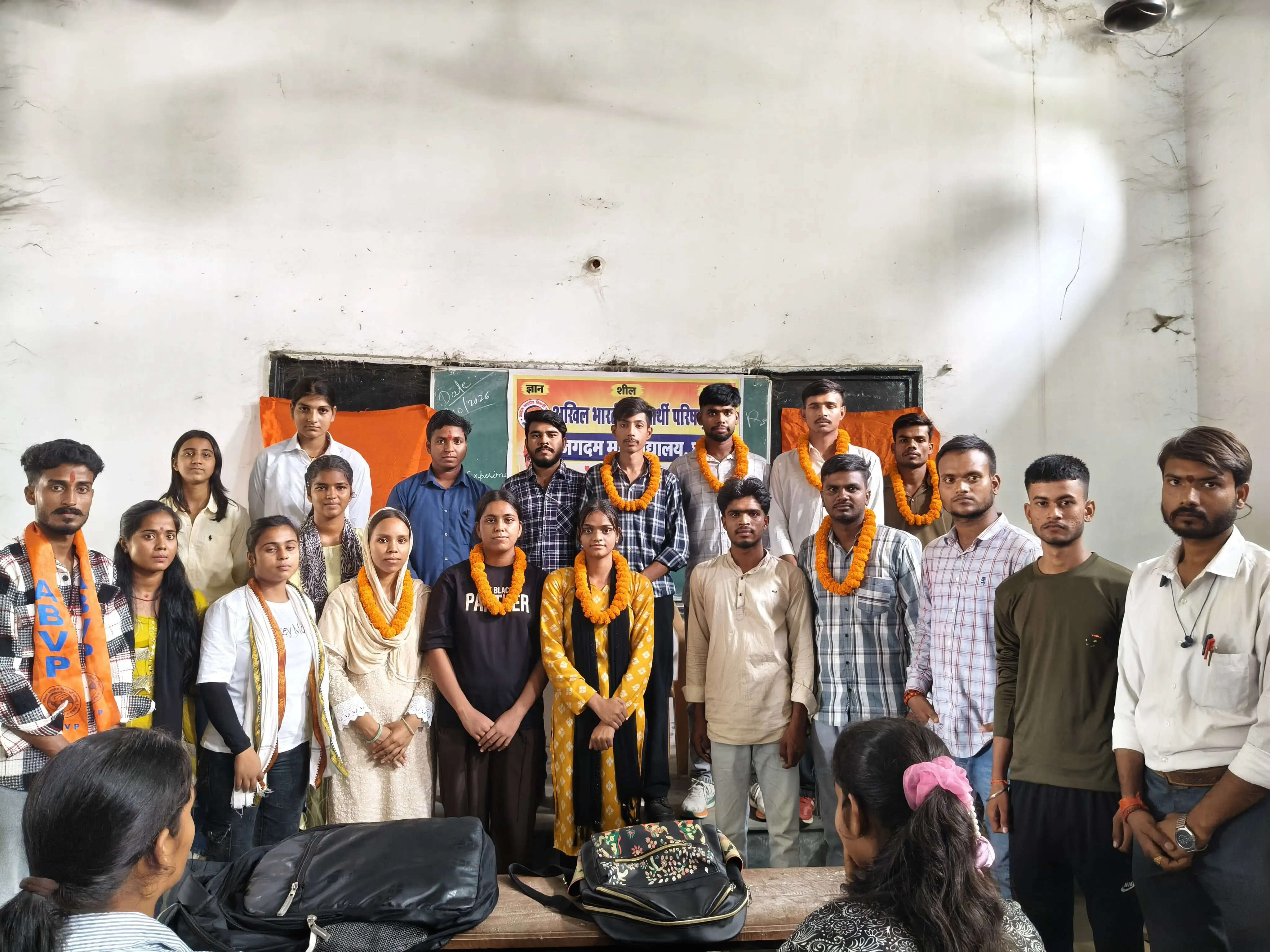 जगदम कॉलेज एबीवीपी इकाई के आयुष अध्यक्ष और भैरवी बनी कॉलेज मंत्री
