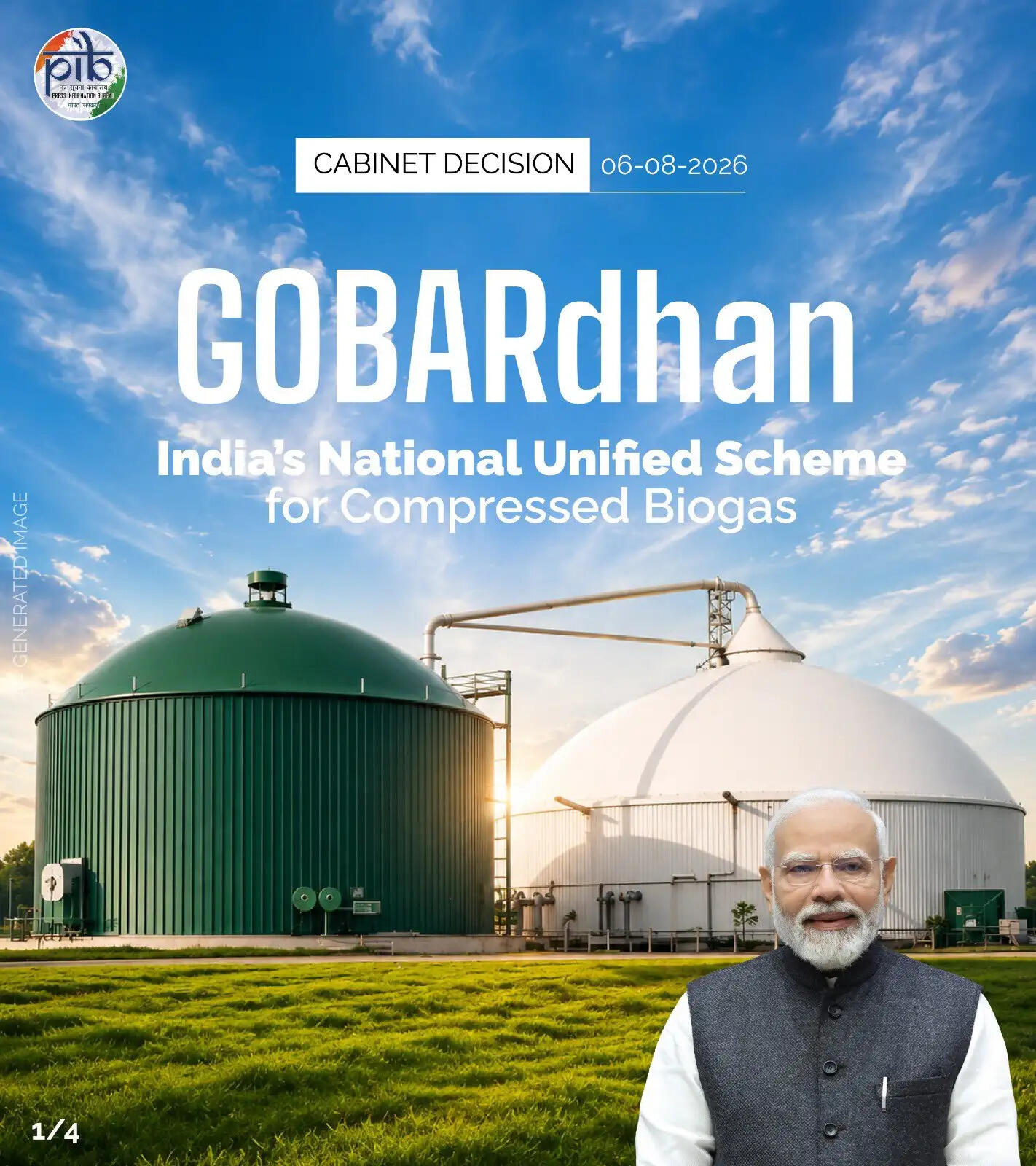 कैबिनेट : गोबरधन योजना मंजूर, बायोगैस उत्पादन में दस गुना वृद्धि का लक्ष्य