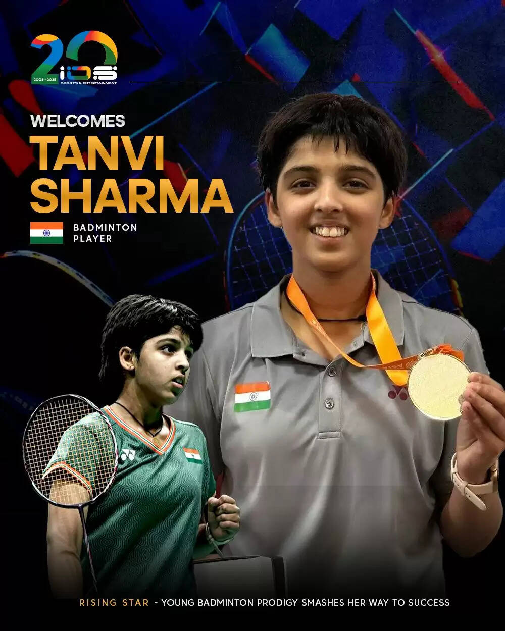 उभरती बैडमिंटन स्टार तन्वी शर्मा ने आईओएस स्पोर्ट्स एंड एंटरटेनमेंट से किया करार