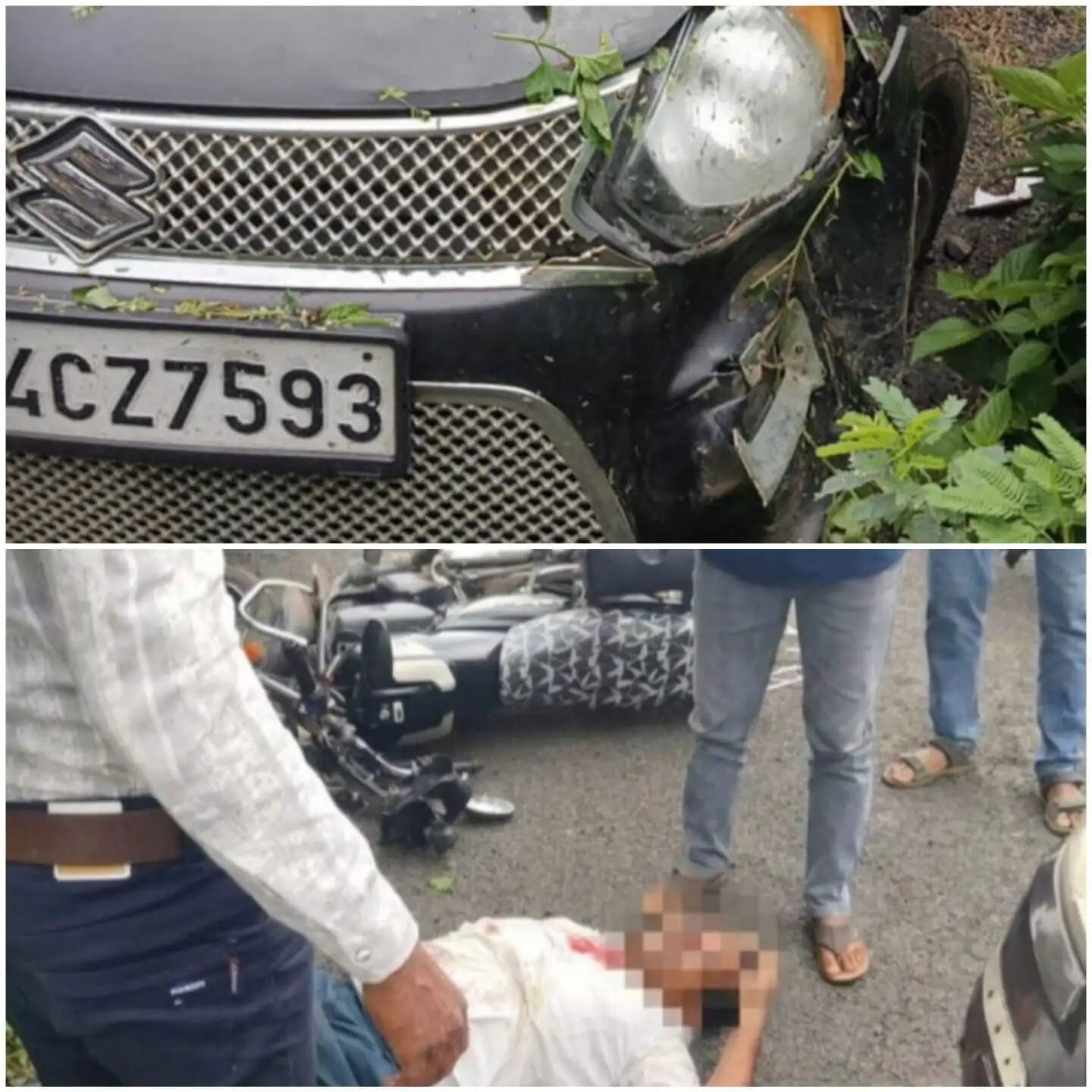 राजगढ़ः तेज रफ्तार कार की टक्कर से बाइक सवार शिक्षक की मौत