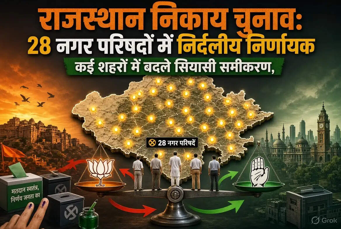 राजस्थान निकाय चुनाव : 28 नगर परिषदों में निर्दलीय निर्णायक, कई शहरों में बदले सियासी समीकरण