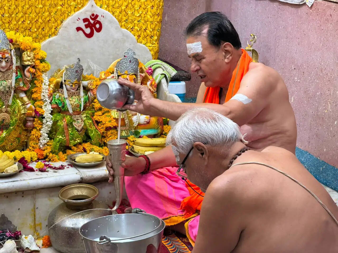 संसदीय कार्य मंत्री ने मण्डलेश्वर महादेव का किया दुग्धाभिषेक