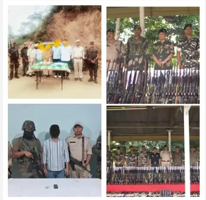 मणिपुर में भारी मात्रा में मादक पदार्थ व हथियार बरामद, 5 गिरफ्तार