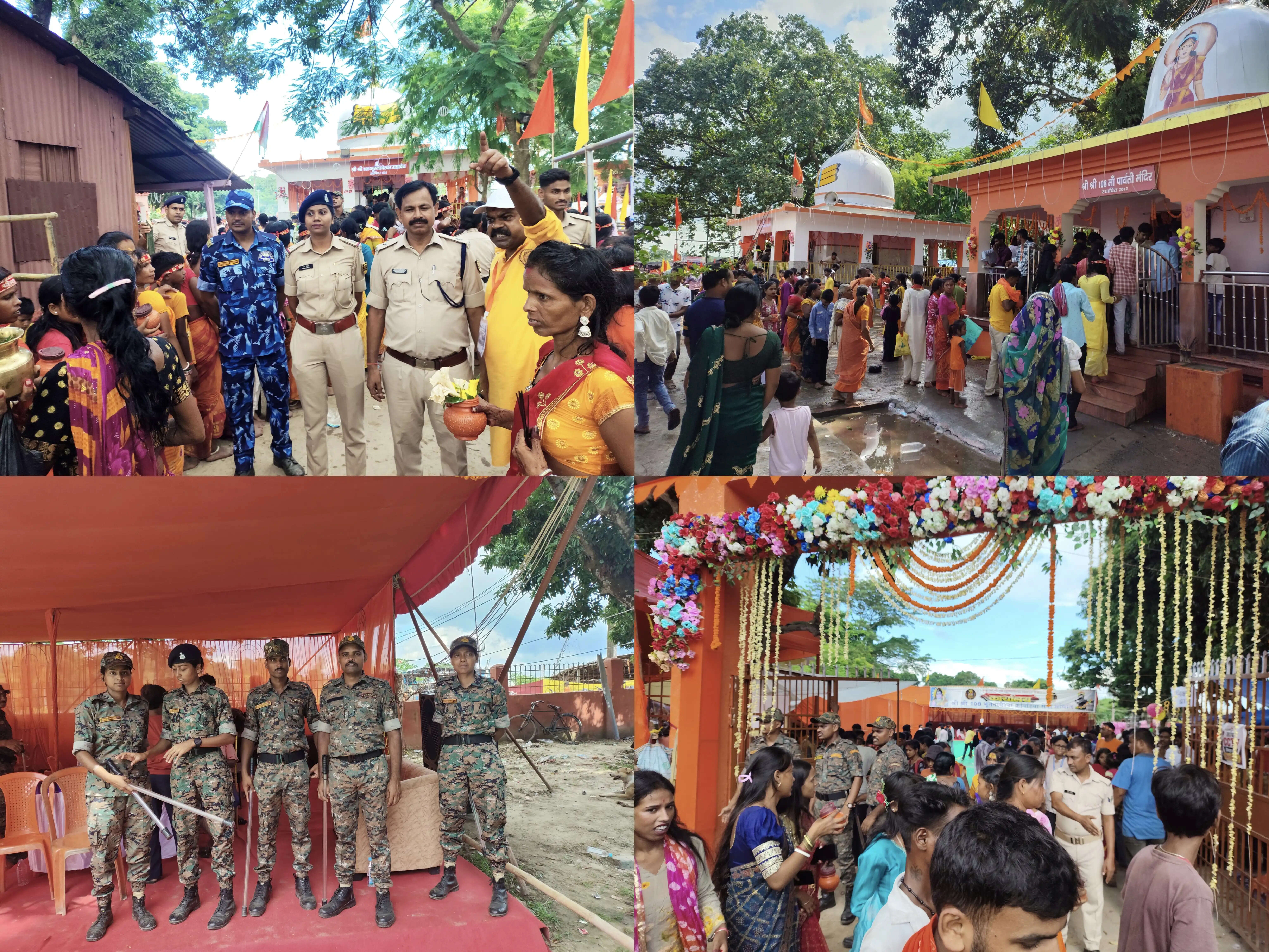 भूतनाथ गौशाला मंदिर में सुरक्षा व्यवस्था सख्त, कांवरियों के लिए बनाए गए अलग प्रवेश-निकास द्वार
