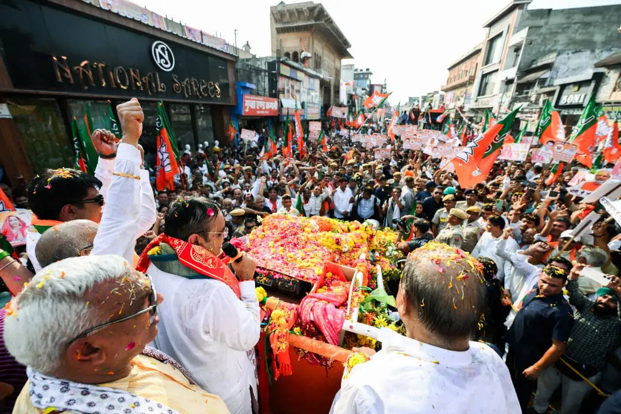 भरतपुर में सीएम का रोड शो, बोले- विकास के लिए निकायों में भी बने भाजपा की सरकार