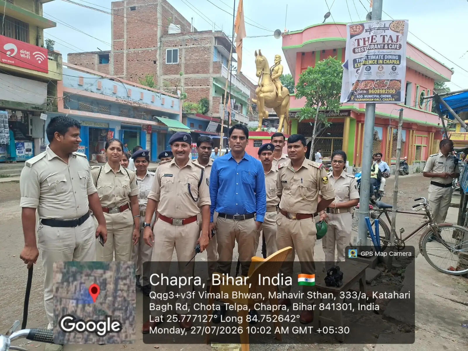 सारण में विधि-व्यवस्था बनाए रखने हेतु सभी प्रमुख स्थानों पर पुलिस बल तैनात, पैदल गश्ती तेज