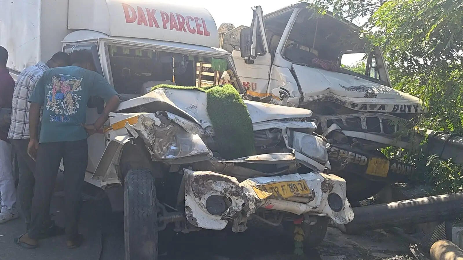 चार गाड़ियों की भिड़ंत में चार घायल
