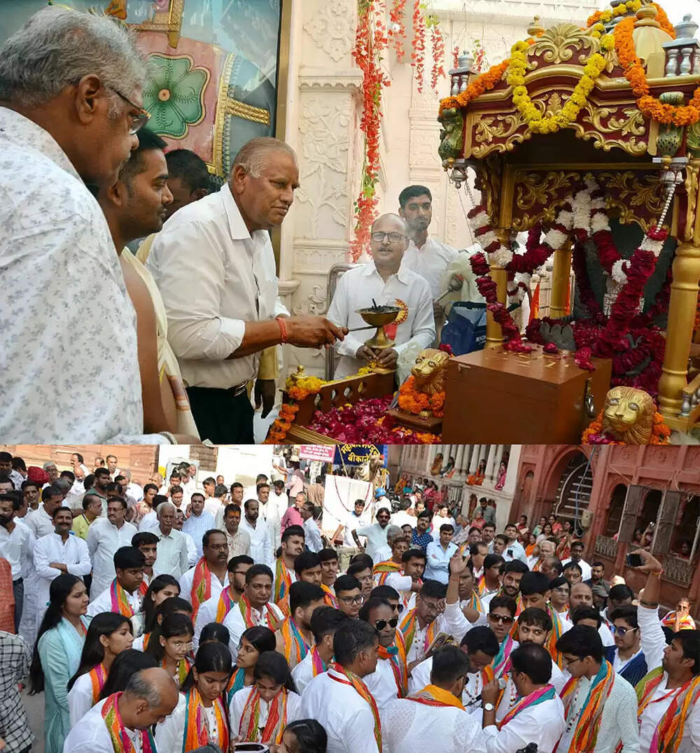 गाजे बाजे से निकली भगवान की सवारी, अनेक स्थानों पर भजनों की प्रस्तुतियां