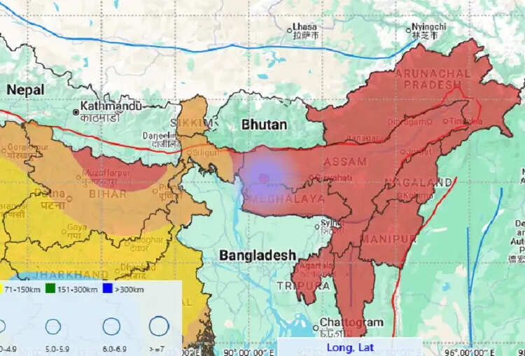मेघालय में 3.1 एवं असम में 2.7 तीव्रता का भूकंप