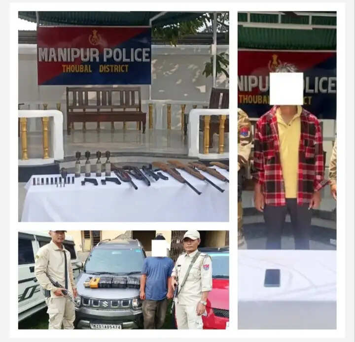 थौबल में हथियार और विस्फोटक बरामद, केवाईकेएल उग्रवादी व ड्रग्स तस्कर गिरफ्तार