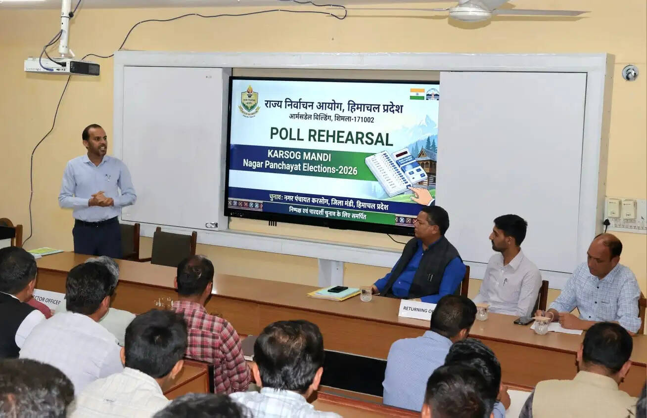 करसोग में नगर पंचायत चुनावों के दृष्टिगत प्रथम चरण का अभ्यास आयोजित