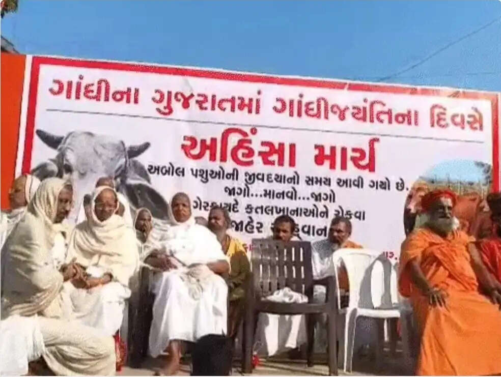 गांधी जयंती पर सूरत में अहिंसा मार्च, गौहत्या पर रोक और जीवदया की मांग उठी