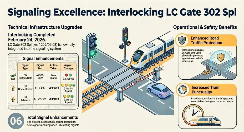 मुरादाबाद एलसी गेट संख्या 302 स्पेशल का इंटरलॉकिंग कार्य सफलतापूर्वक पूर्ण