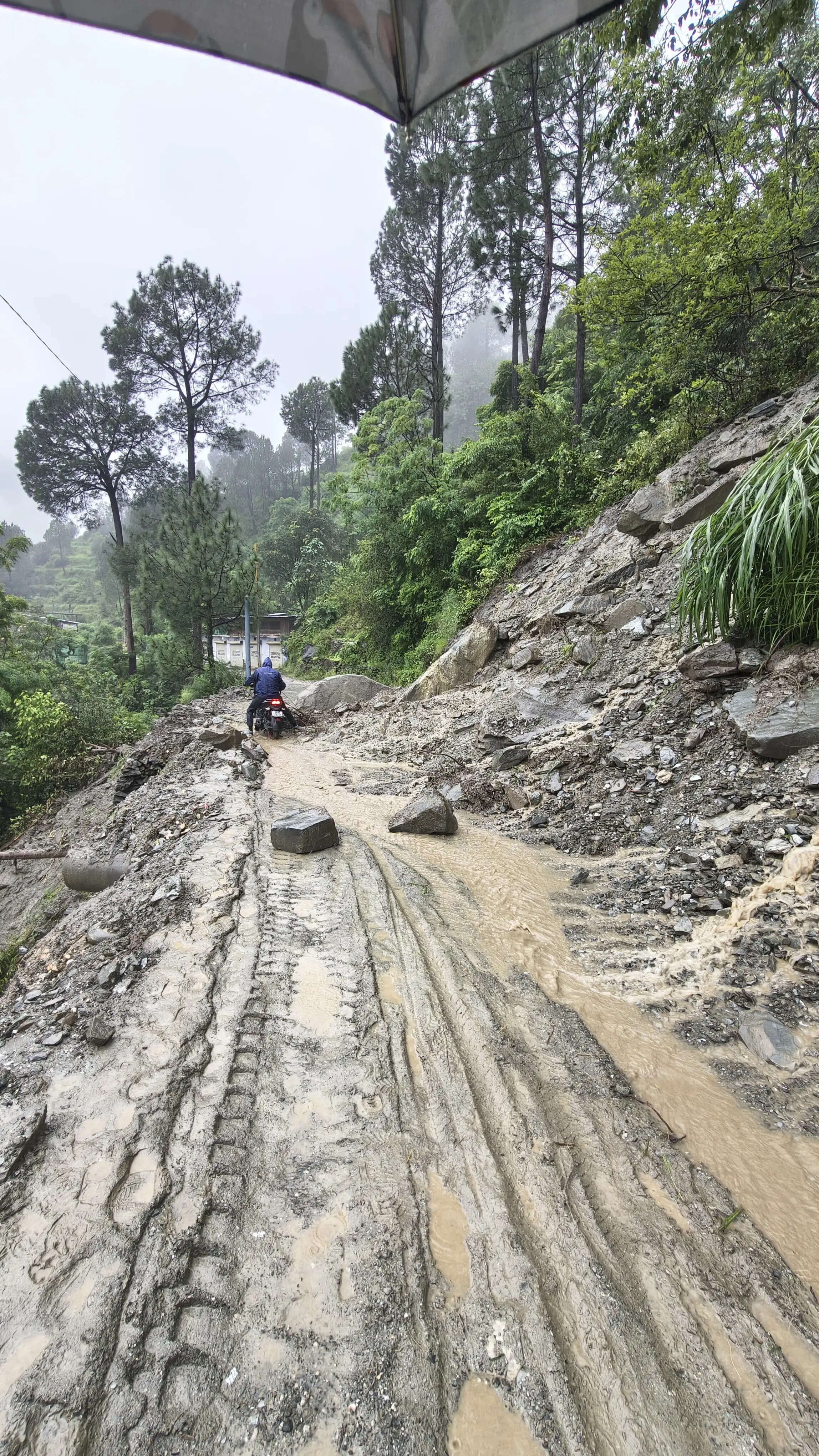 भू-धंसाव से नौगांव-पौंटी-राजगढ़ी मोटर मार्ग बंद