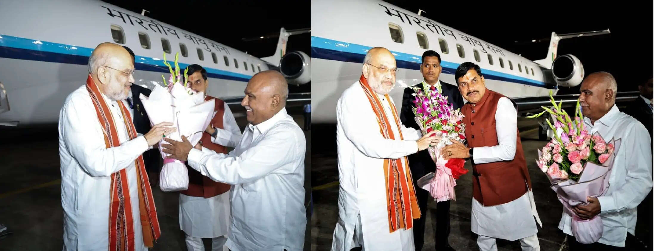 देर रात भोपाल पहुंचे अमित शाह,&nbsp;मुख्यमंत्री और भाजपा प्रदेश अध्यक्ष ने किया स्वागत
