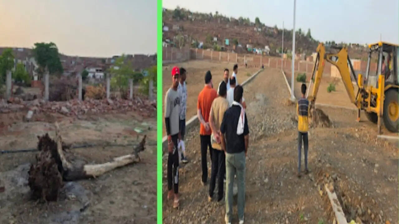 सागरः ग्राम भैंसा और पगारा में अवैध कॉलोनियों पर चला प्रशासन का बुलडोजर, निर्माण जमींदोज