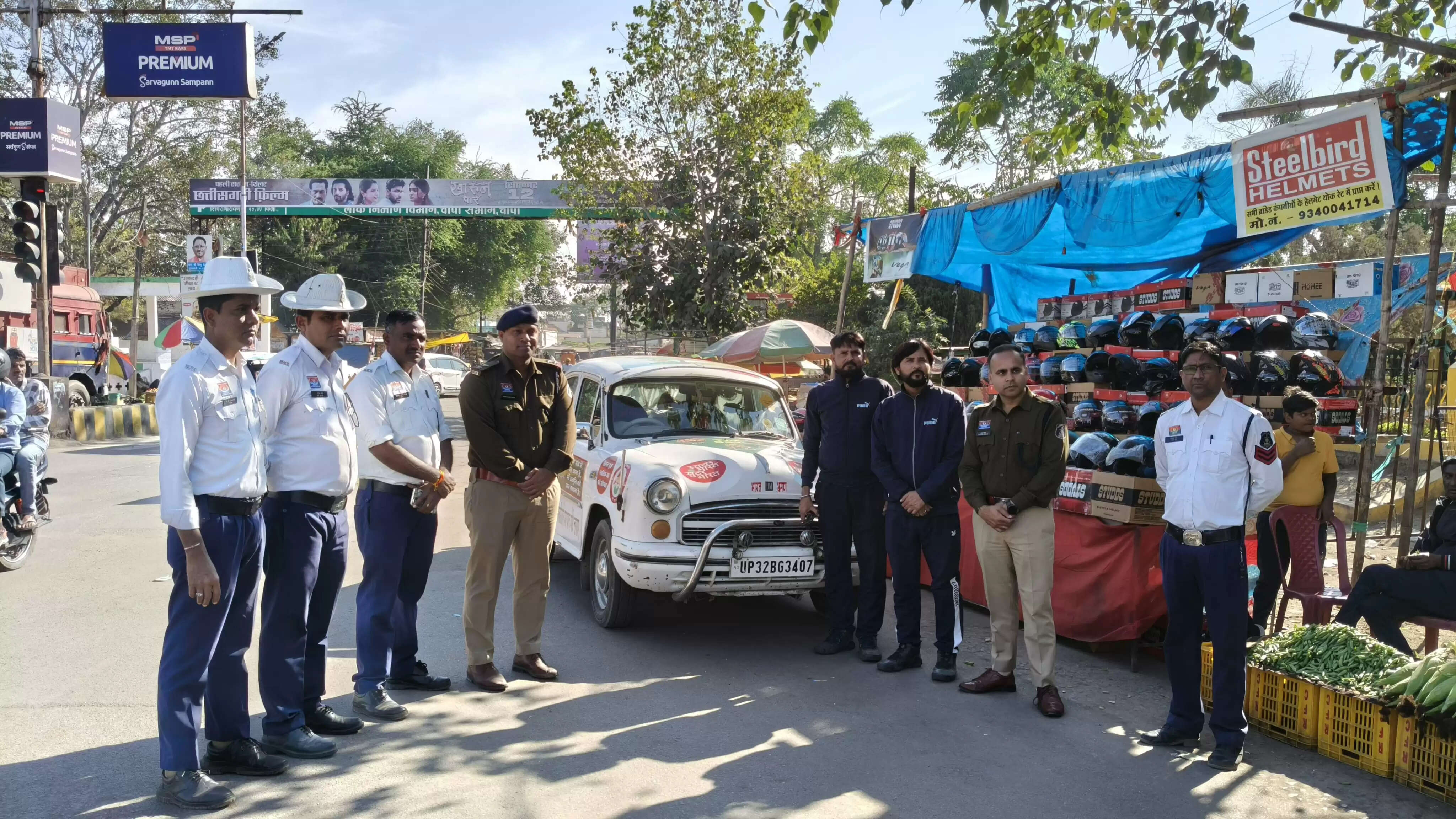 जांजगीर-चांपा: एएसपी उदयन बेहार की मौजूदगी में चला सड़क सुरक्षा अभियान