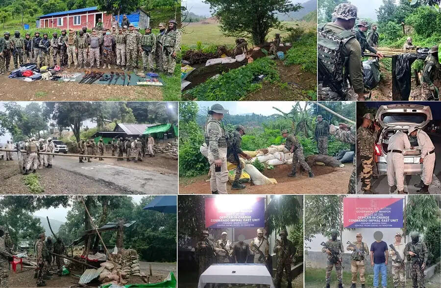मणिपुर में हथियार बरामद, बंकर ध्वस्त, दो उग्रवादी गिरफ्तार