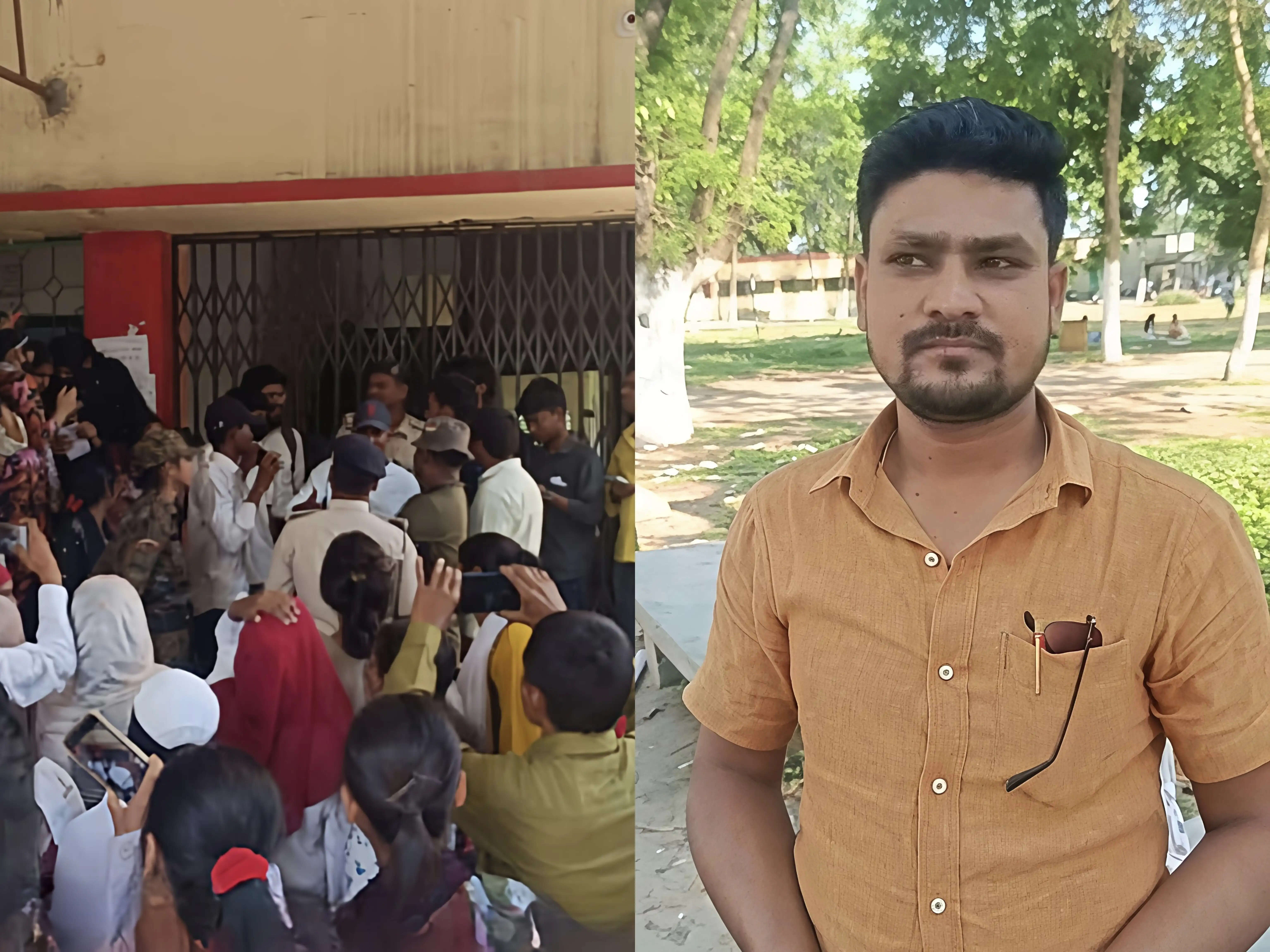 स्नातक परीक्षा रद्द होने पर मारवाड़ी कॉलेज में छात्रों का हंगामा, पुलिस बल तैनात