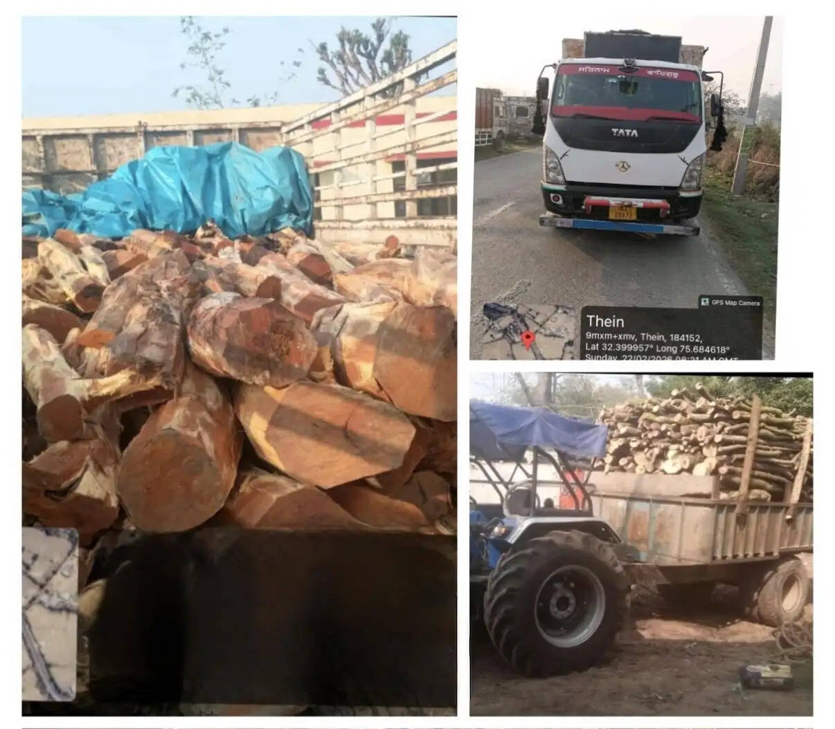 कठुआ पुलिस की बड़ी कार्रवाई-35 क्विंटल खैर लकड़ी बरामद, 3 वाहन जब्त