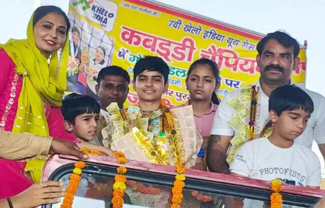 सोनीपत:कबड्‌डी खिलाड़ी गोल्डन गर्ल ज्योति राठी का स्वागत