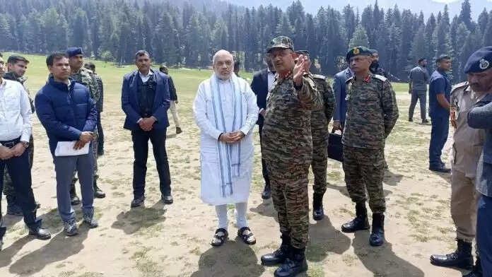 अमित शाह ने पहलगाम हमले वाले स्थान बैसरन का किया दौरा