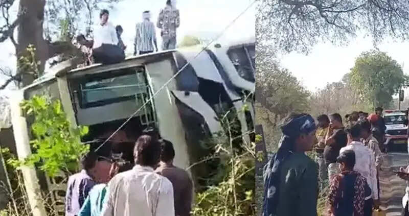 टीकमगढ़ के बड़ागांव रोड पर सड़क हादसा, बस पलटने से 11 यात्री घायल, इंदौर से आ रही थी बस