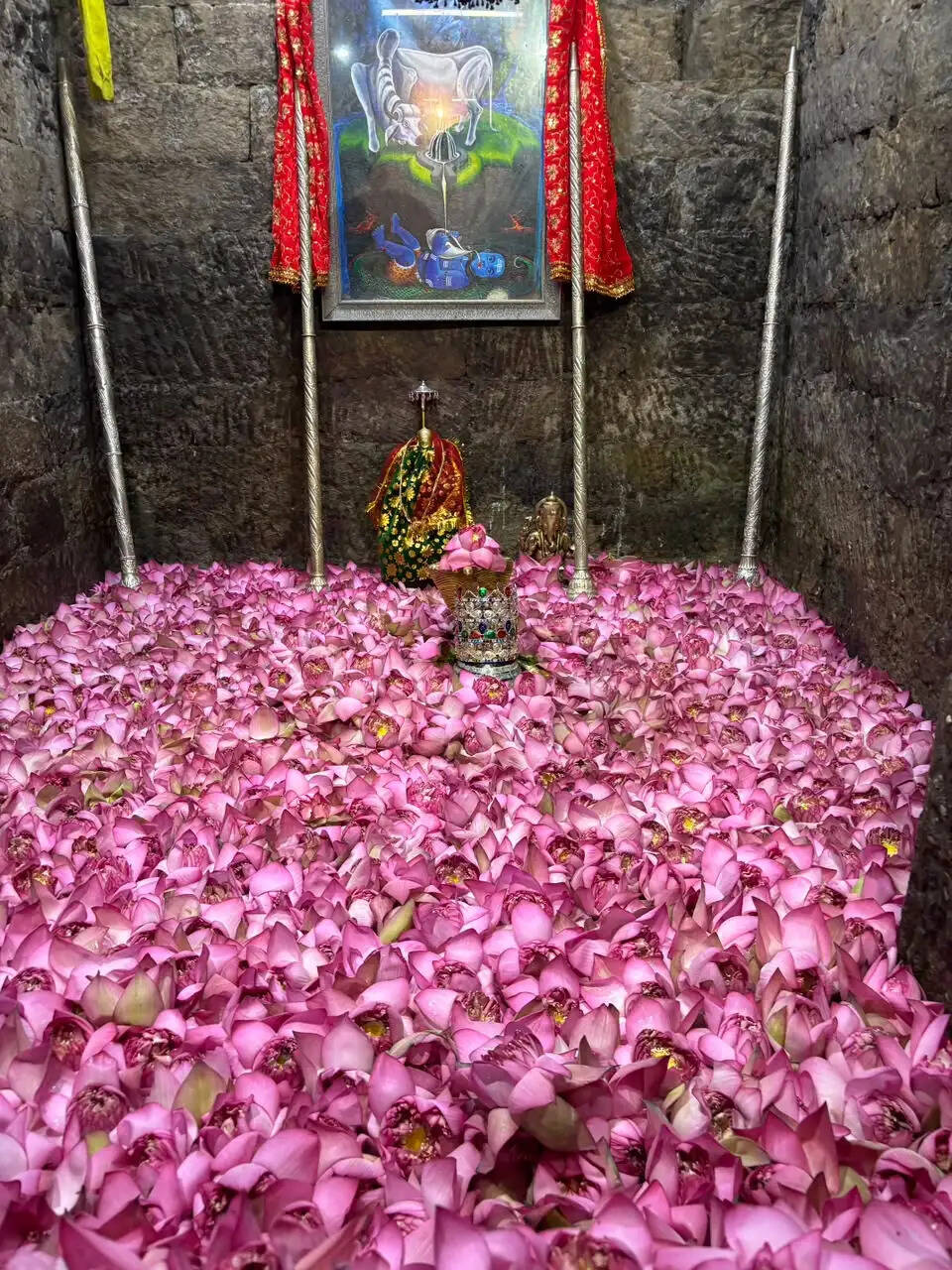 मंडी में कमलासन पर विराजे बाबा भूतनाथ : 1100 कमल के फूलों से हुआ भव्य श्रृंगार