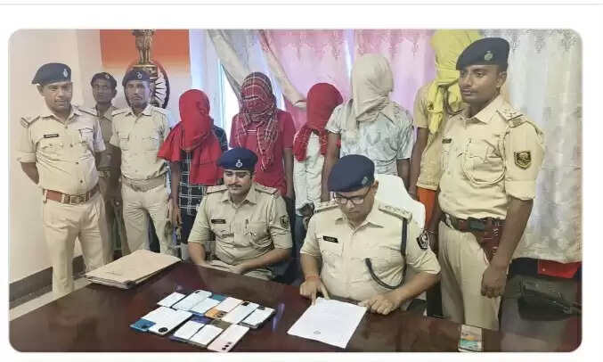 नालंदा जिले में लोन के नामपर ठगी करने वाला पांच साइबर ठग गिरफ्तार