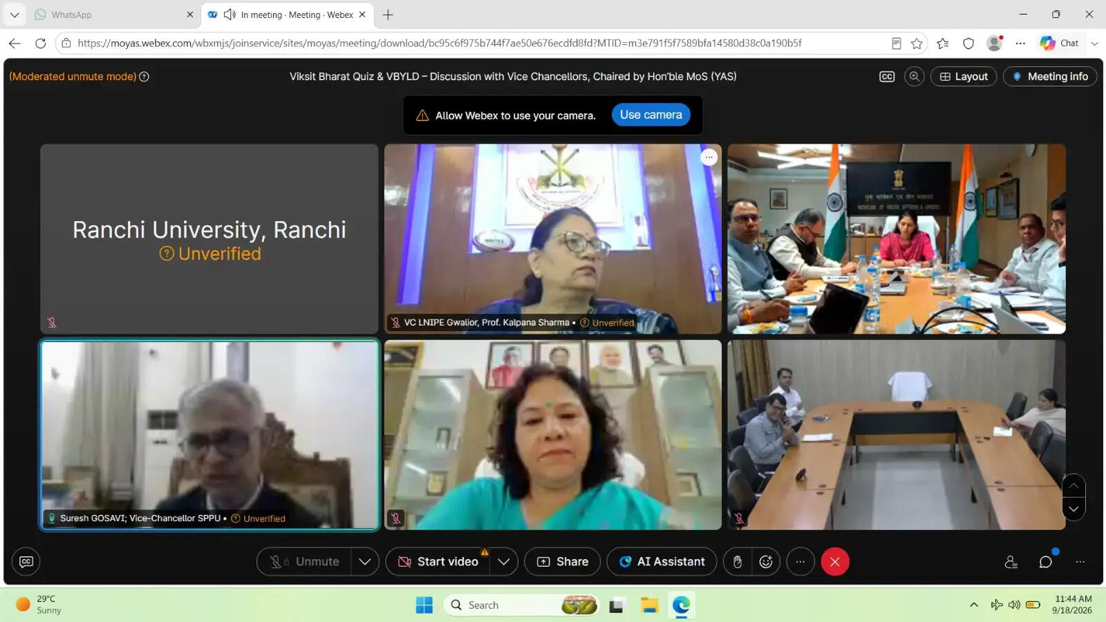 विकसित भारत 2047 को लेकर देश भर के कुलपतियों की बैठक में रांची विवि के प्रयासों की तारीफ