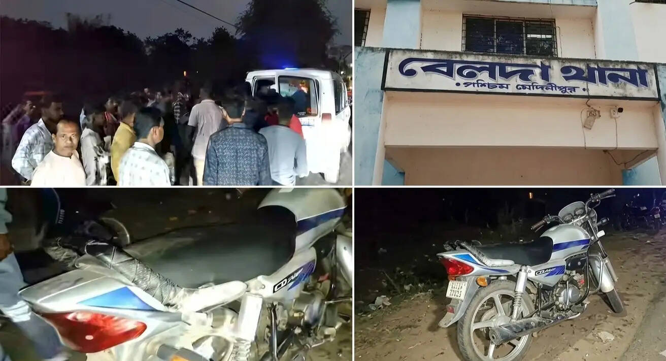 बेलदा में बस की टक्कर से मोटरसाइकिल सवार की मौत