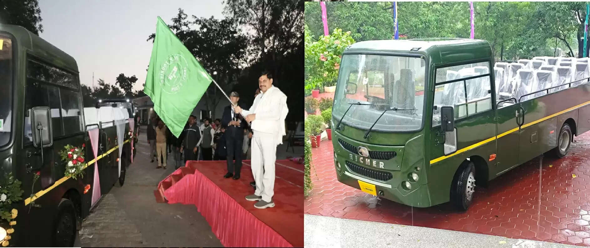 मप्र के पन्ना नेशनल पार्क में मुख्यमंत्री ने दिखाई 10 नई कैंटर बसों को हरी झंडी