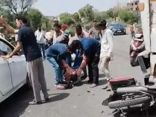 ट्रेलर ने बाइक को रौंदा, दो मासूम समेत तीन की मौत