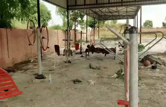 रेवाड़ी में श्मशान भूमि पर ओपन जिम बनाने से ग्रामीण नाराज