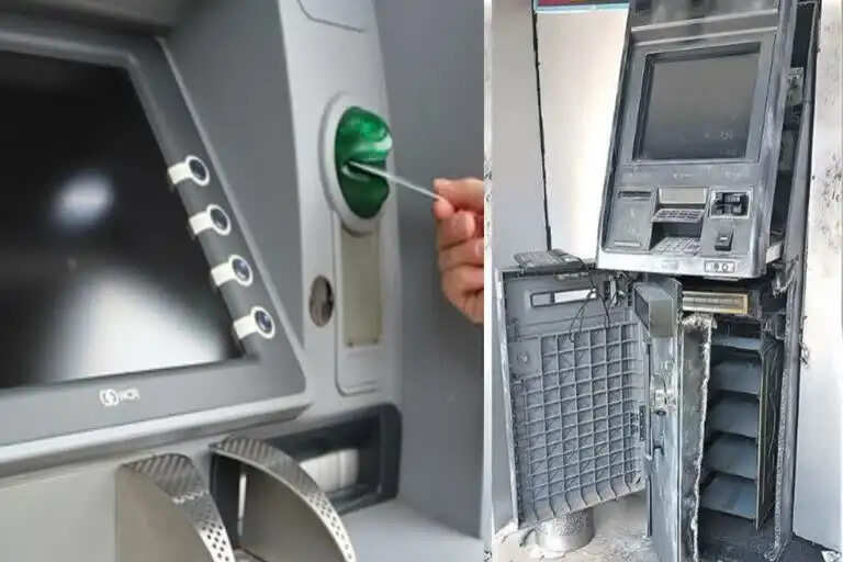 एटीएम मशीन में तोड़फोड़ कर बैटरी और कीमती सामान चोरी