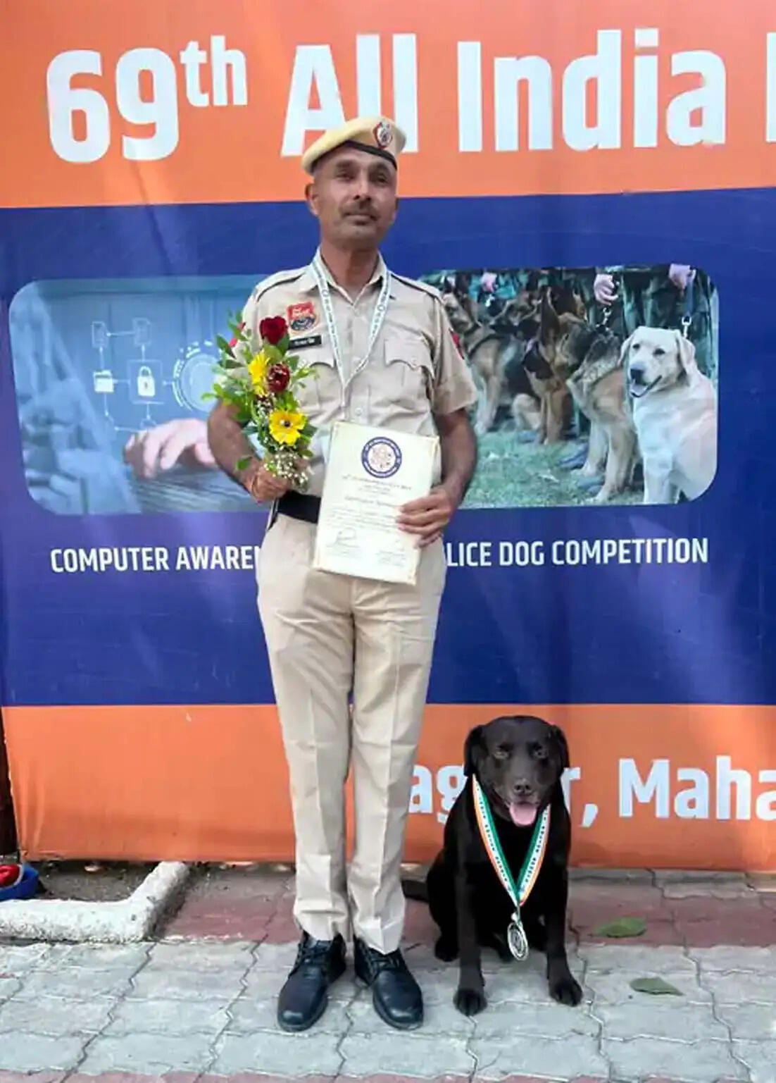 हिसार एयरपोर्ट पर तैनात किया गया हरियाणा पुलिस का डॉग मैंडी