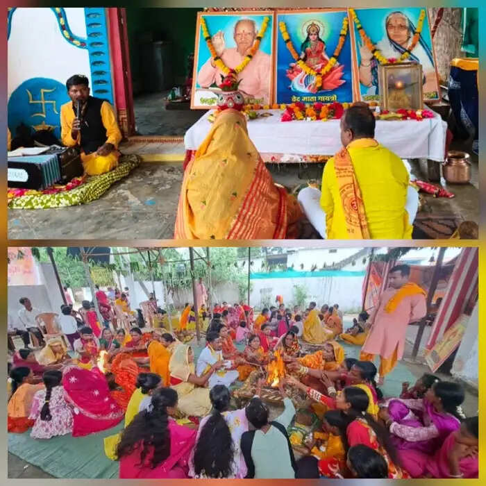 गायत्री परिवार बीजापुर ने दो दिवसीय पंचकुंडीय गायत्री महायज्ञ संपन्न करवाय