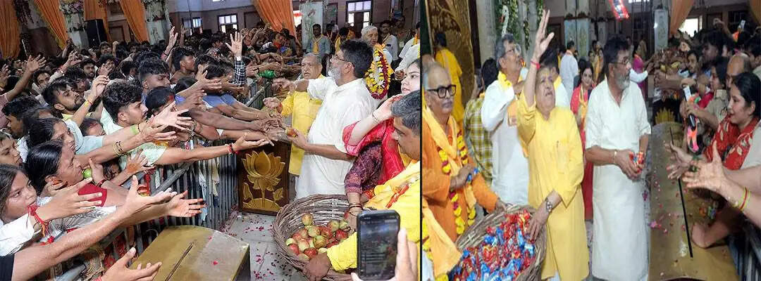 श्रीकृष्ण जन्मभूमि पर नन्दोत्सव की धूम, बधाई गायन और नृत्य-संकीर्तन से गूंजा भागवत-भवन